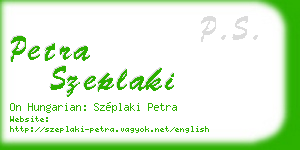 petra szeplaki business card